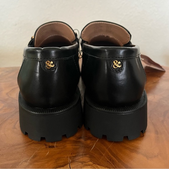 NWT Sam & Libby Black Platform Lug-Sole Loafers - Picture 4 of 6